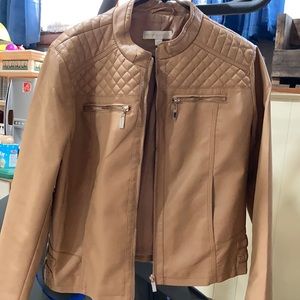 Soft cream/tan leather jacket